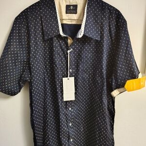 NWT Craft + Flow Men's Navy Casual Button Down Shirt Size XXL